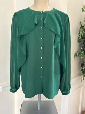 Antonio Melani Ruffle Front Long Sleeve Blouse